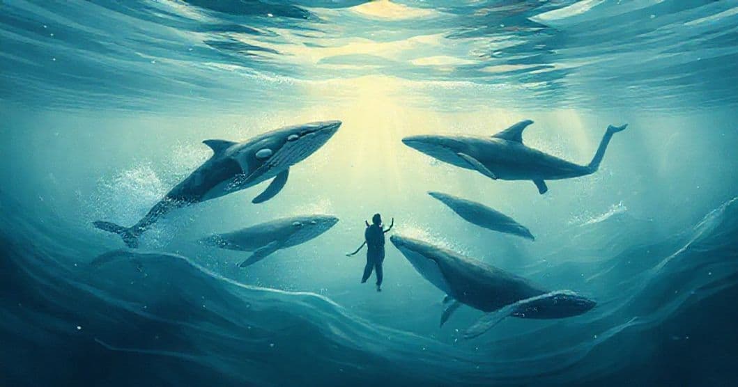 Featured image for Swimming with the Whales: A Dream of Spiritual Currents and Thrilling Confrontation