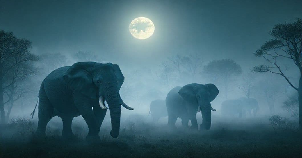 Featured image for Moonlit Elephant Wanderings: Decoding Dreams of Elephants in the Night