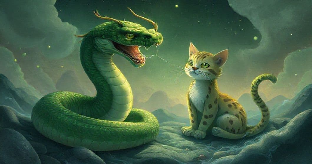 Featured image for The Green Serpent and the Tubby Cat: Dream Symbolism of Protection and Transformation
