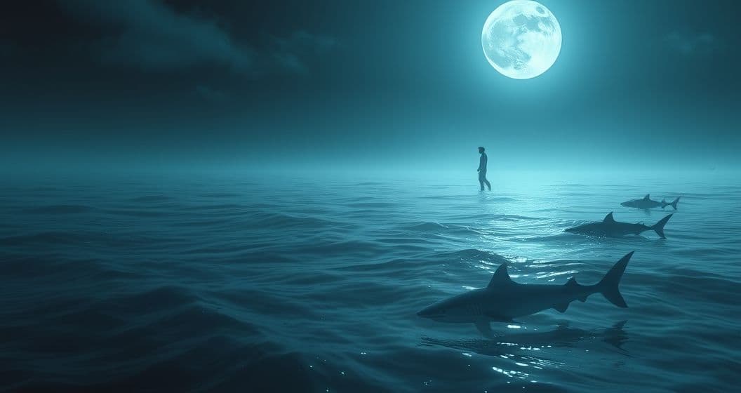 Featured image for Moonlit Shark Wanderings: What Your Dream of Sharks in Moonlight Reveals