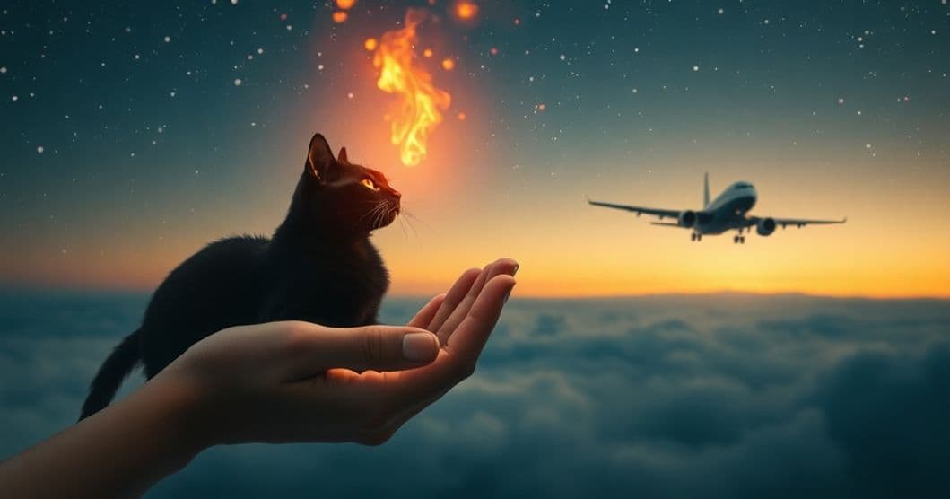 Featured image for Cradling Black Cats, Embers, and Constellations: The Dream of Airplanes and Inner Light