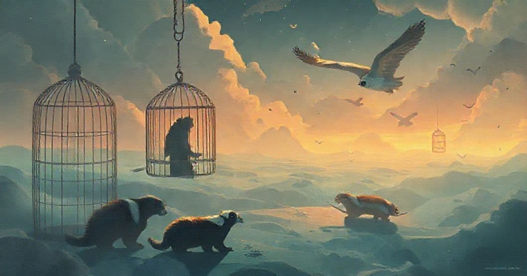 Featured image for Navigating Freedom and Protection: A Dream of Falcon Cages, Skunk Mothers, and Liminal Spaces