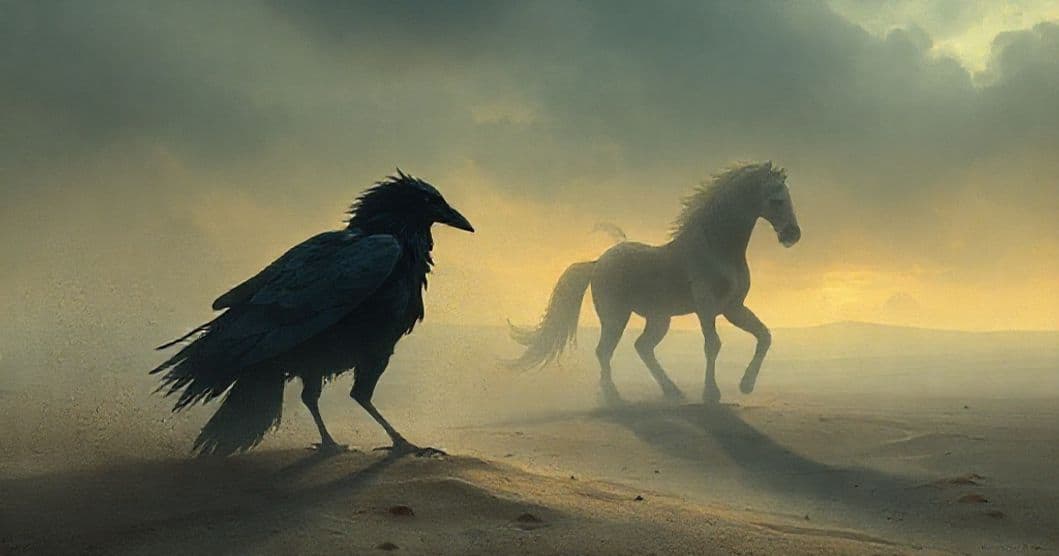 Featured image for The Shadowed Crow and the Sand Horse: A Dream of Power and Fragility